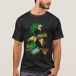 Exotic Flowers Leaves Bird Zoo Animal Tropical Tou T-Shirt