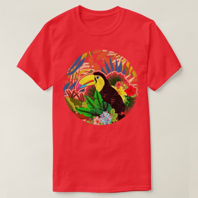 Exotic Flowers Ornithologist Bird Watcher Exotic B T-Shirt (Design Front)