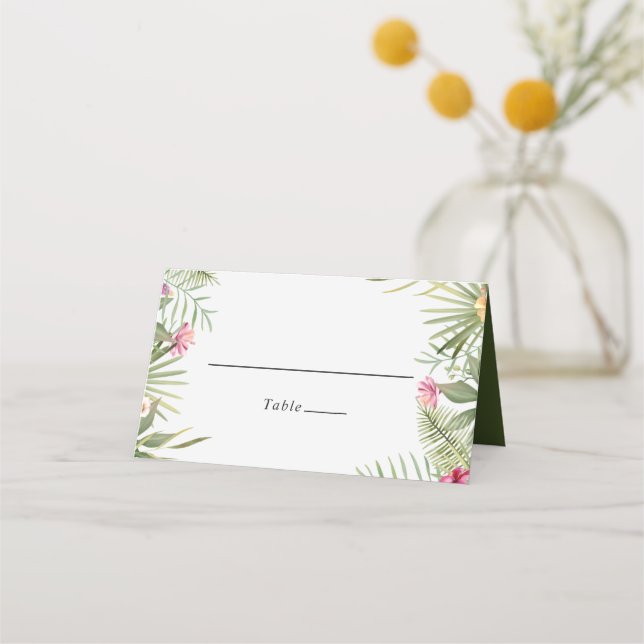 Exotic Flowers Place Card (Front)