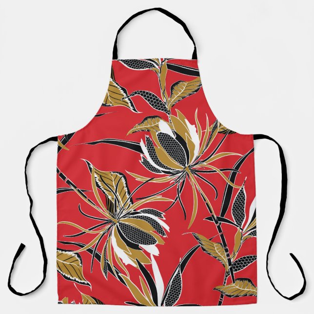 Exotic Flowers: Polka Dot Vintage Apron (Front)
