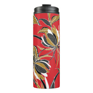 Exotic Flowers: Polka Dot Vintage Thermal Tumbler