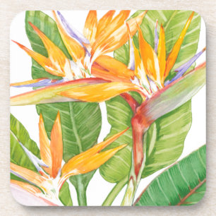 Exotic Flowers Watercolor Coaster