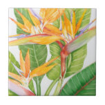 Exotic Flowers Watercolor Tile<br><div class="desc">Exotic Flowers Watercolor  Artist: Tim OToole</div>