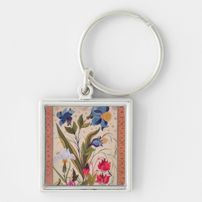 Exotic flowers with insects key ring (Front)