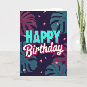 Exotic Foliage Birthday Card