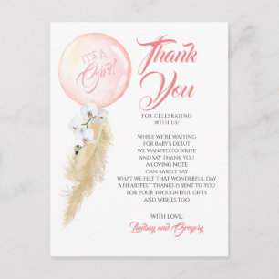 Exotic Foliage Floral Balloon Garland Thank You Postcard