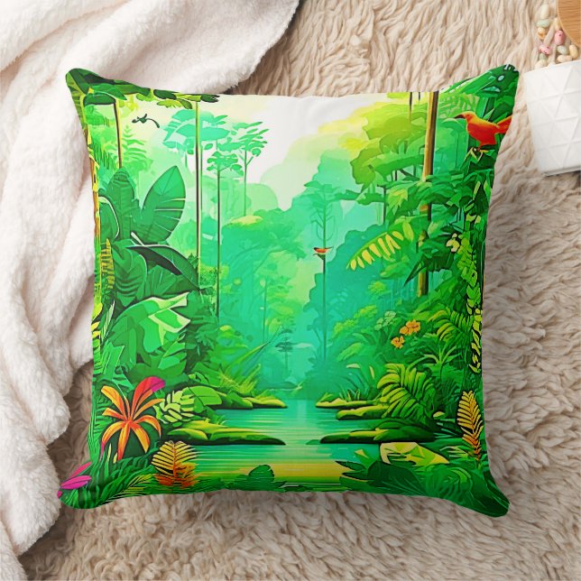 Exotic Forest Design Cushion (Blanket)