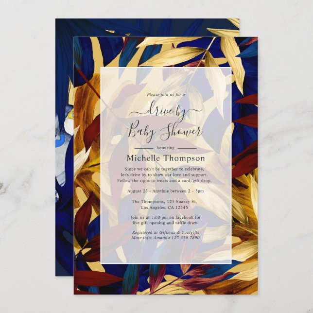 Exotic Forest Drive By Shower Invitation (Front/Back)