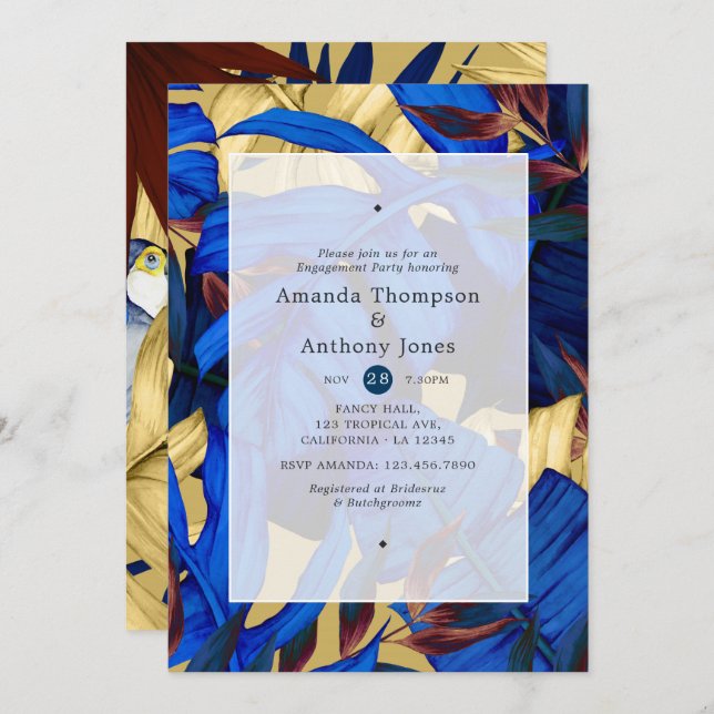 Exotic Forest Engagement Party Invitation (Front/Back)
