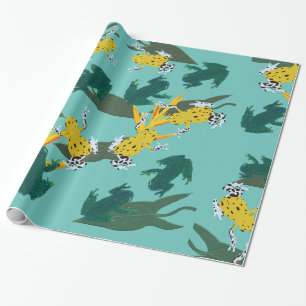 Exotic Frogs Pattern Wrapping Paper