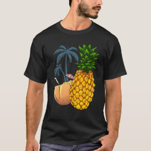 Exotic Fruit Coconut Palm Trees Tropical Summer Pi T-Shirt