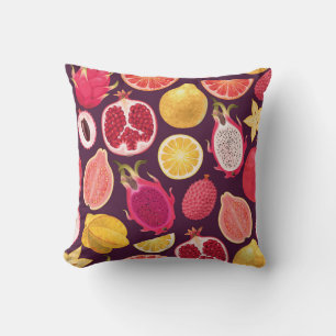 Exotic fruit: colourful seamless pattern cushion