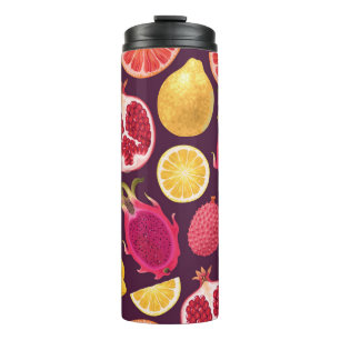 Exotic fruit: colourful seamless pattern thermal tumbler