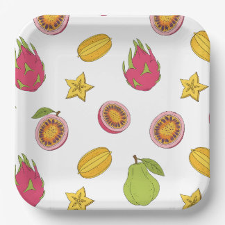 Exotic Fruit Pattern - Paradis Tropic Mixture Paper Plate