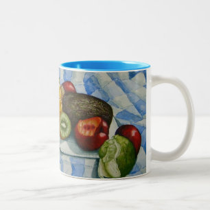 exotic fruit still life painting original art Two-Tone coffee mug