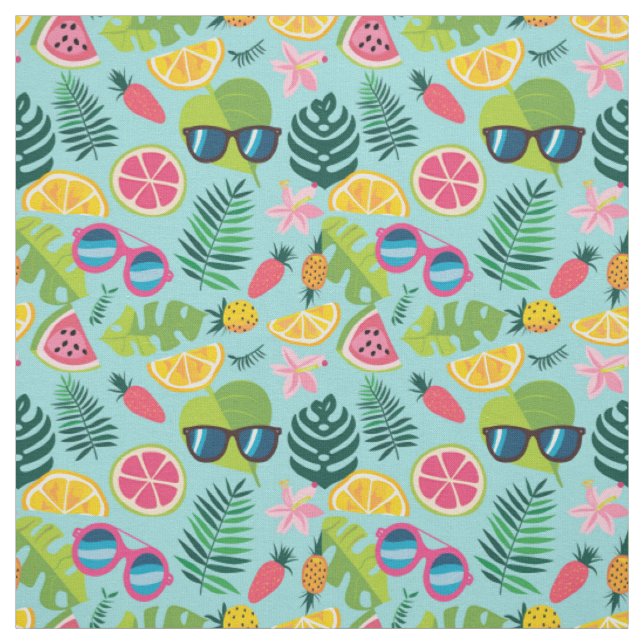 Exotic Fruit Summer Pattern Fabric (Swatch)