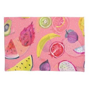 Exotic Fruit: Tropical Hand-Drawn Pattern Pillowcase