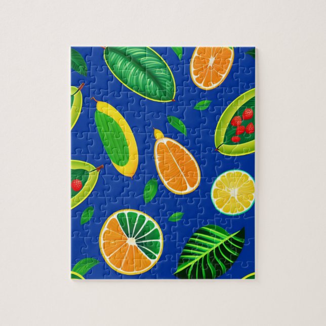 Exotic Fruits and Green Leaves Jigsaw Puzzle (Vertical)