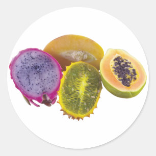 Exotic Fruits Classic Round Sticker