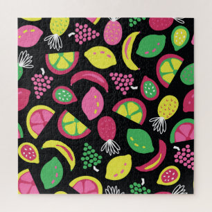 Exotic Fruits: Colourful Seamless Pattern Jigsaw Puzzle