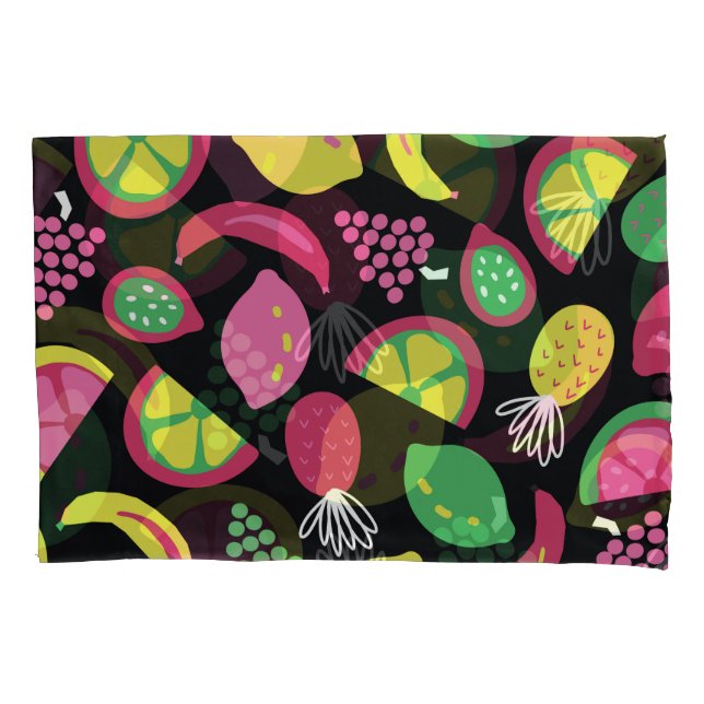 Exotic Fruits: Colourful Seamless Pattern Pillowcase (Front)