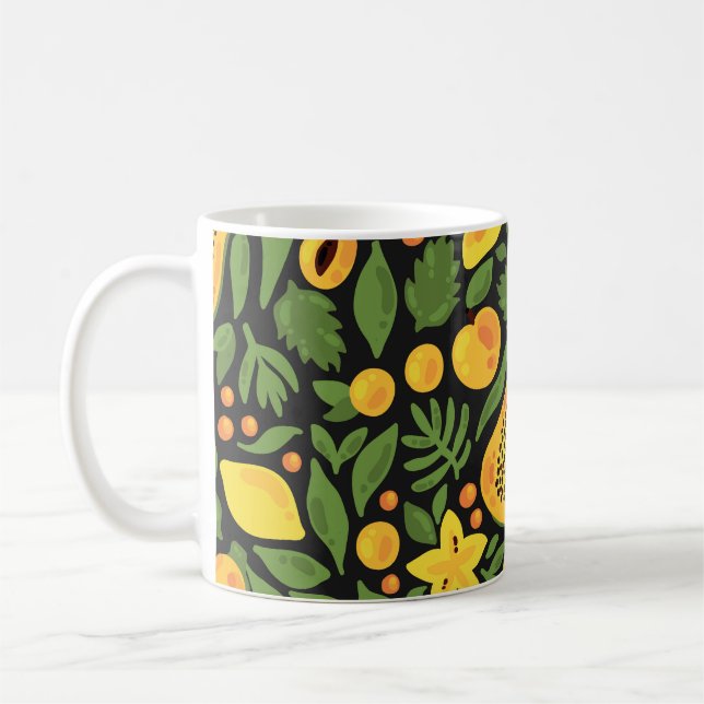 Exotic Fruits: Colourful Summer Seamless Coffee Mug (Left)
