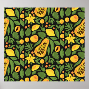 Exotic Fruits: Colourful Summer Seamless Poster