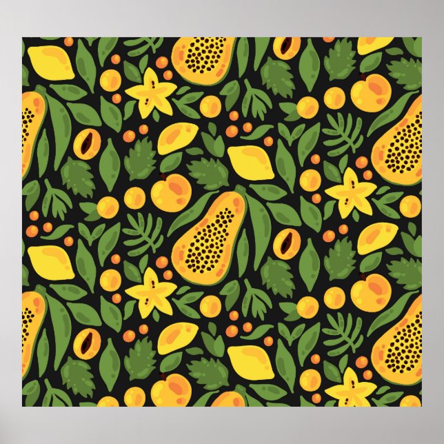 Exotic Fruits: Colourful Summer Seamless Poster (Front)