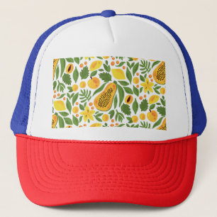 Exotic Fruits Ensemble: Papaya, Lemon, Mango Trucker Hat