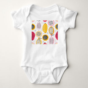 Exotic Fruits Hand-Drawn: Vintage Summer Baby Bodysuit