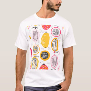 Exotic Fruits Hand-Drawn: Vintage Summer T-Shirt
