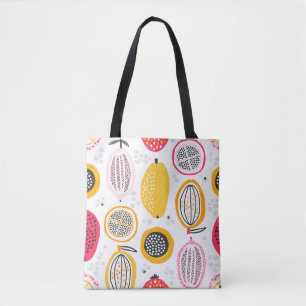 Exotic Fruits Hand-Drawn: Vintage Summer Tote Bag
