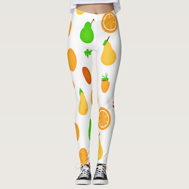 Exotic Fruits Pattern Design Leggings (Front)