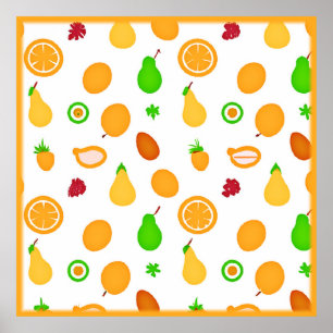 Exotic Fruits Pattern Design Poster
