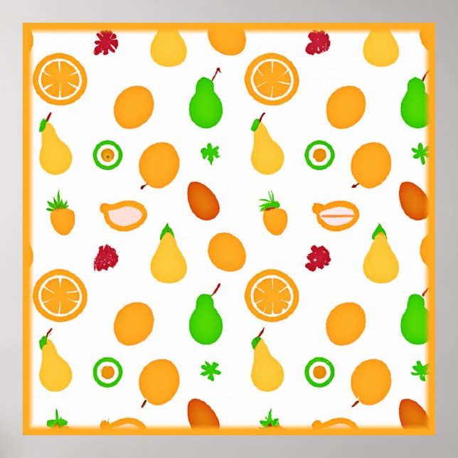 Exotic Fruits Pattern Design Poster (Front)