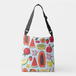 Exotic Fruits: Trendy Print Seamless. Crossbody Bag