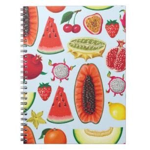 Exotic Fruits: Trendy Print Seamless. Notebook