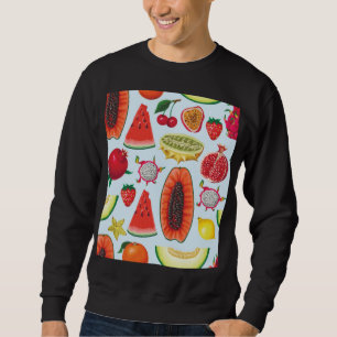 Exotic Fruits: Trendy Print Seamless. Sweatshirt