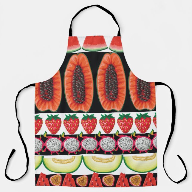Exotic Fruits Trendy Seamless Pattern Apron (Front)