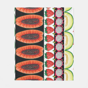 Exotic Fruits Trendy Seamless Pattern Fleece Blanket