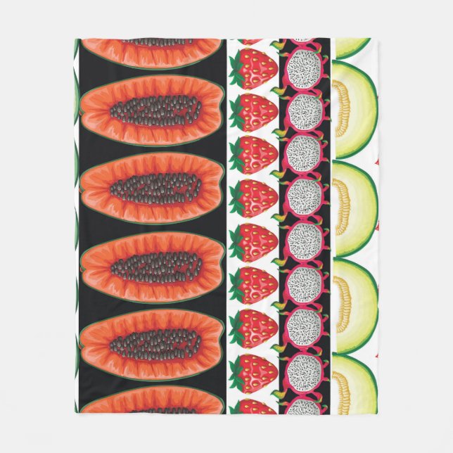 Exotic Fruits Trendy Seamless Pattern Fleece Blanket (Front)