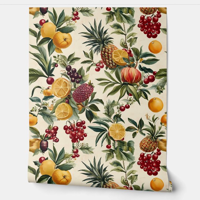 Exotic Fruits Wallpaper – Vibrant Tropical Decor (Unrolling)