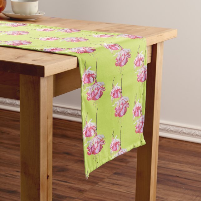 Exotic Fuchsias on a Table Runner (In Situ)