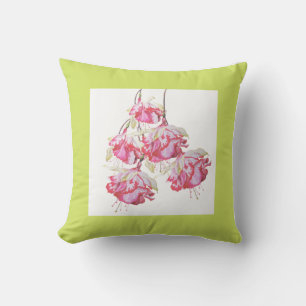 Exotic Fuchsias on a Throw Pillow