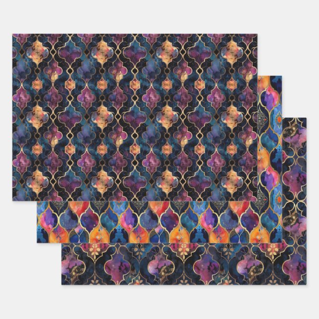 EXOTIC GEOMETRIC DECOUPAGE DECORATIVE PAPER (Set)