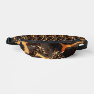 "Exotic Giraffes: On a Giraffe Patterned Canvas" Bum Bags
