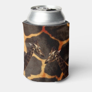 "Exotic Giraffes: On a Giraffe Patterned Canvas" Can Cooler
