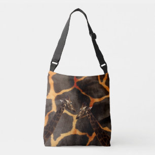 "Exotic Giraffes: On a Giraffe Patterned Canvas" Crossbody Bag