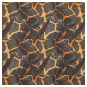 "Exotic Giraffes: On a Giraffe Patterned Canvas" Fabric