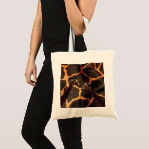 "Exotic Giraffes: On a Giraffe Patterned Canvas" Tote Bag